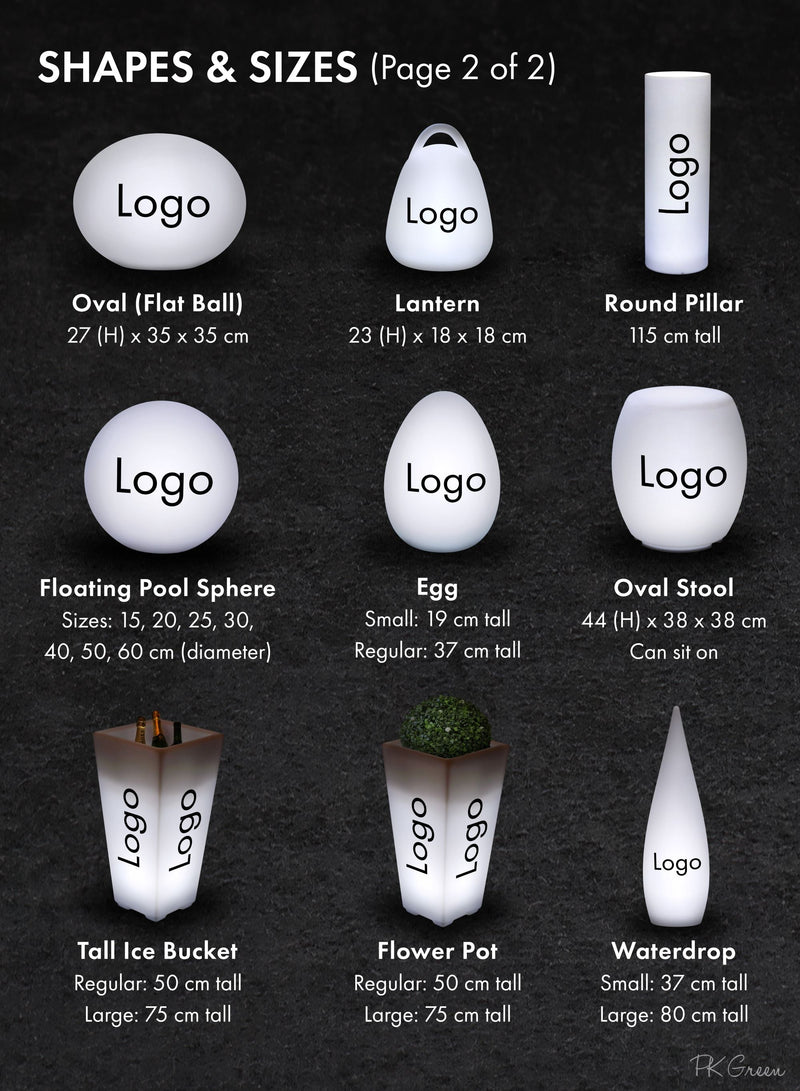 Personalised LED Table Lamp, Custom Branded Promotional Lightbox with Logo, Ball