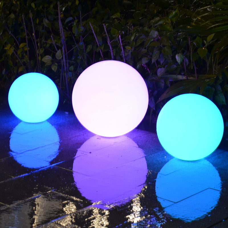 25cm Floating LED Globe Lamp, Cordless Waterproof RGB Sphere (IP67)