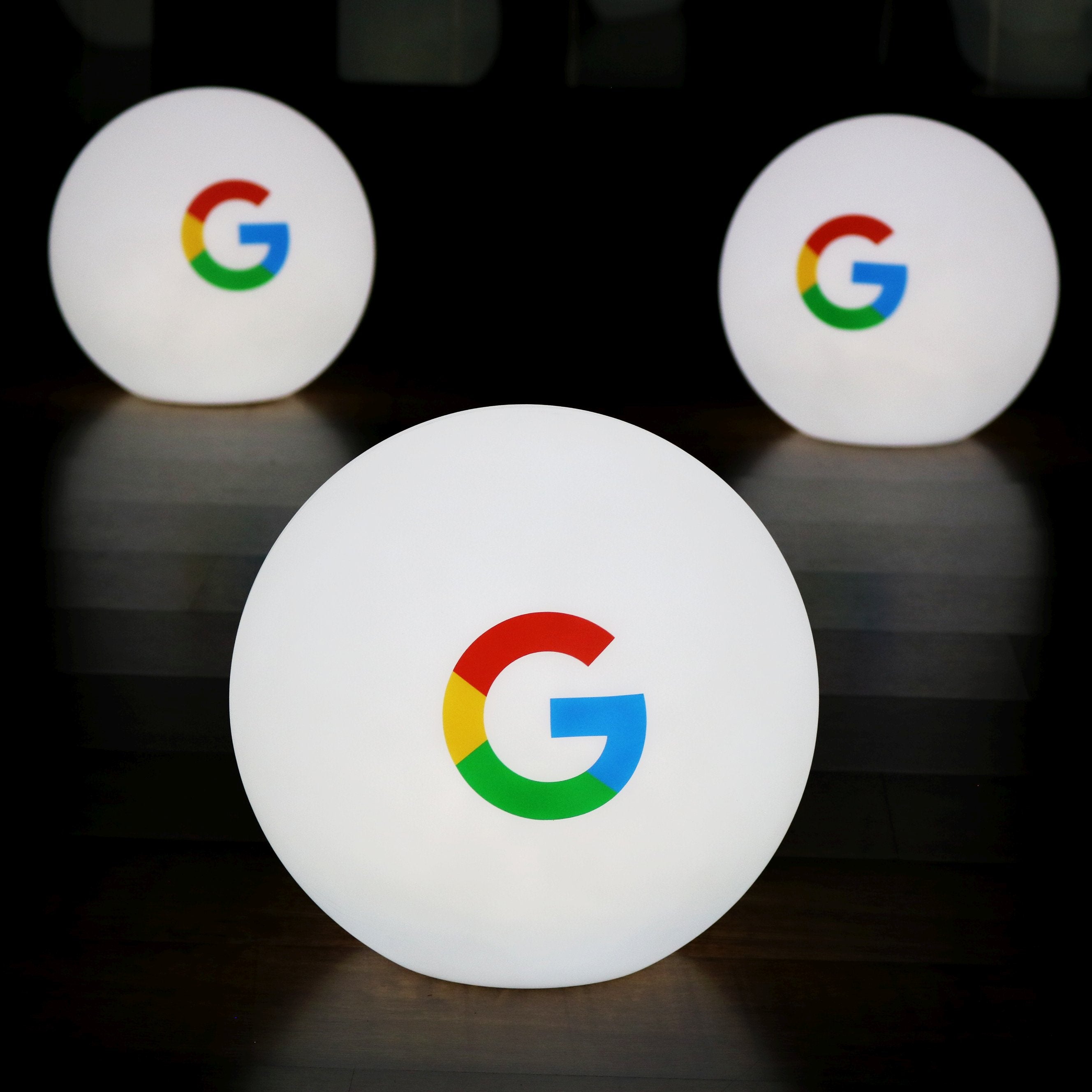 Custom Branded Table Centrepiece, Round Sphere Frameless LED Logo Ligh ...