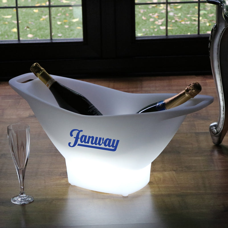 Branded LED Champagne Holder Ice Bucket Wine Cooler with Logo, Illuminated Display Lightbox, Custom Table Decoration Centrepiece