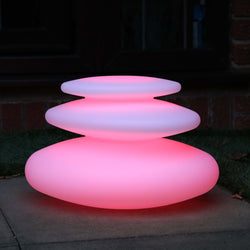 garden led pebble stack outdoor lamp decor colour changing