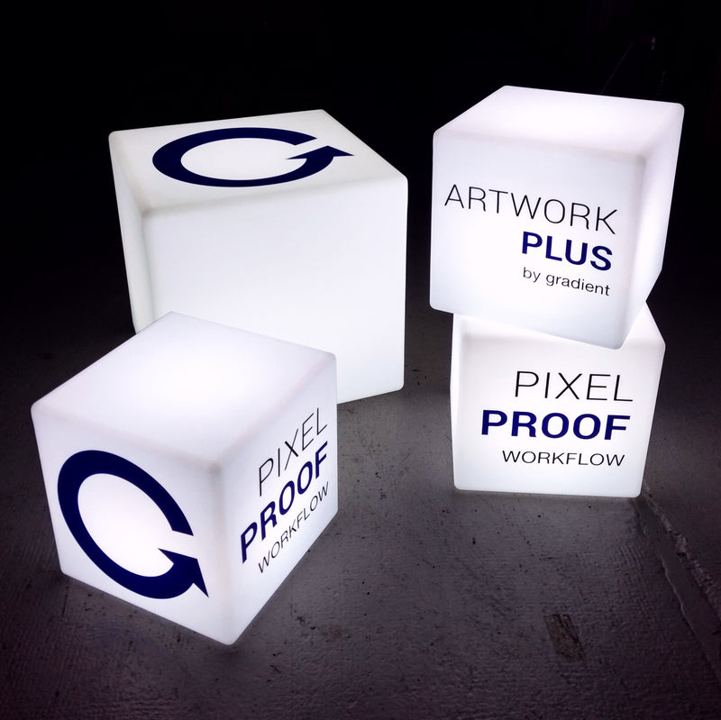 Personalised LED Stool Seat, Large 60cm Cube Light Box Sign with Logo, Rechargeable Lamp