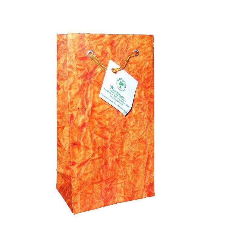 orange tie dye material 21cm bag