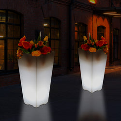 Outdoor Mains Powered LED Flower Vase, 75cm Tall Floor Vase Plant Pot for Garden, Patio