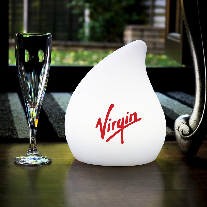 Personalised Designer LED Table Lamp with Logo, Customised Branded Display Sign Light