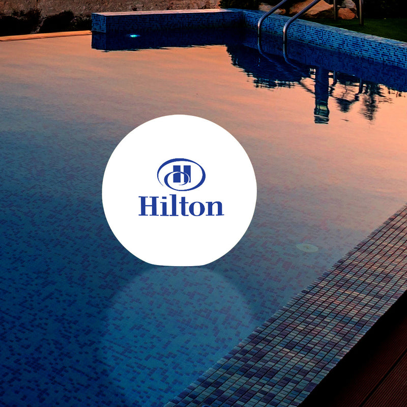 Personalised Floating Pool Light, Outdoor Sphere Lamp, Customised with Logo